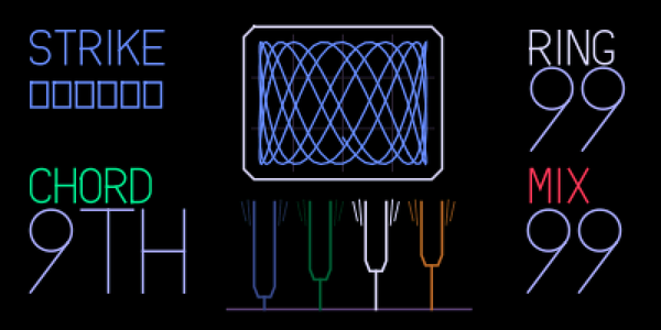 BELL screen with a dense scope pattern on a 9th chord