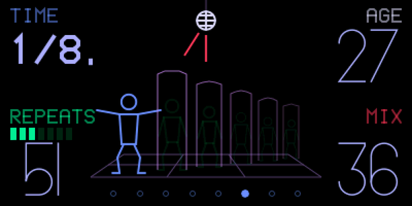 MIMIC echo screen: a dancer and five fading copies in mirrors